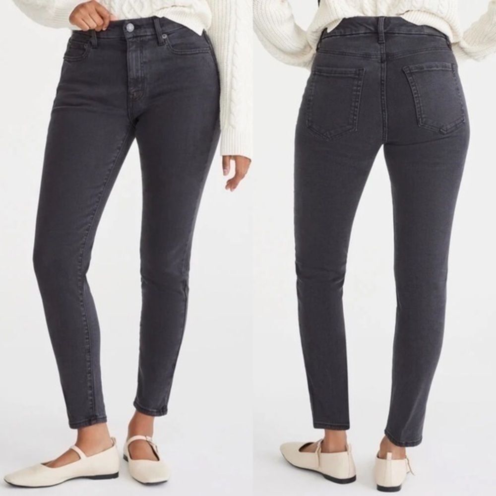 Aeropostale High Rise Curvy Jeggings in Wash Black Stretchy Slim Size 6 Reg